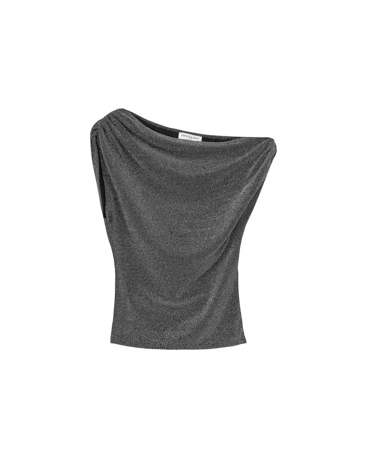 Top asymétrique argenté