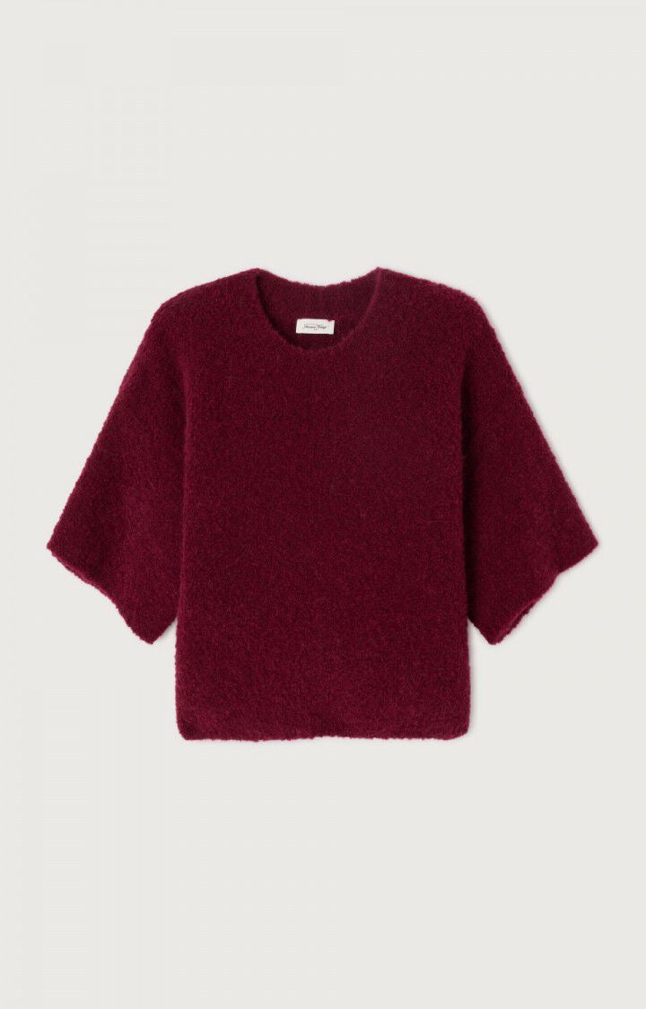 Pull manches courtes bordeaux