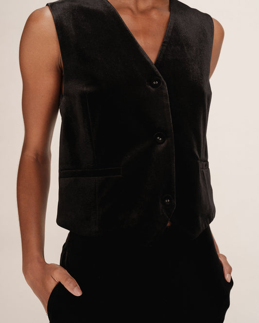 Gilet en velours noir