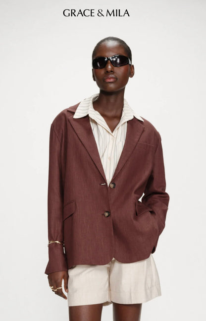 Blazer en Lin et Coton