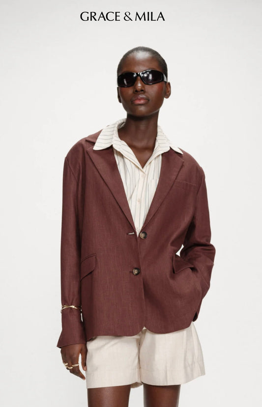 Blazer en Lin et Coton