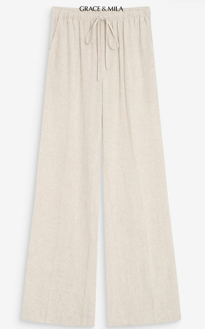 Pantalon Large en Lin