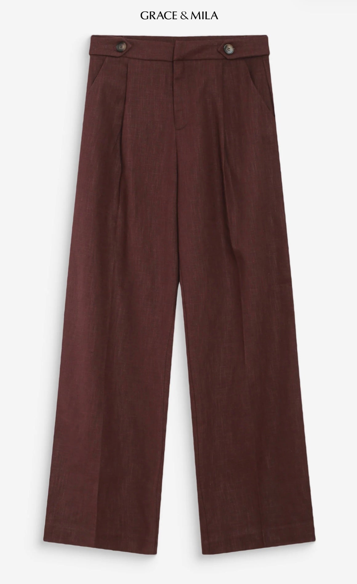 Pantalon Tailleur en Lin et Coton