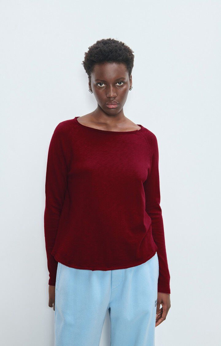 T-shirt manches longues bordeaux