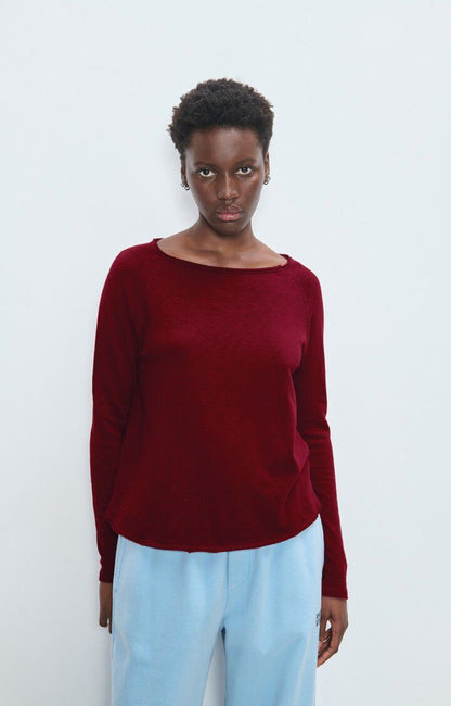 T-shirt manches longues bordeaux