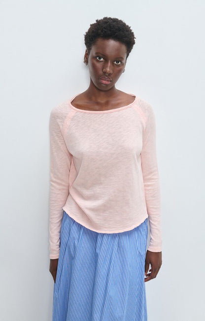 T-shirt manches longues rose