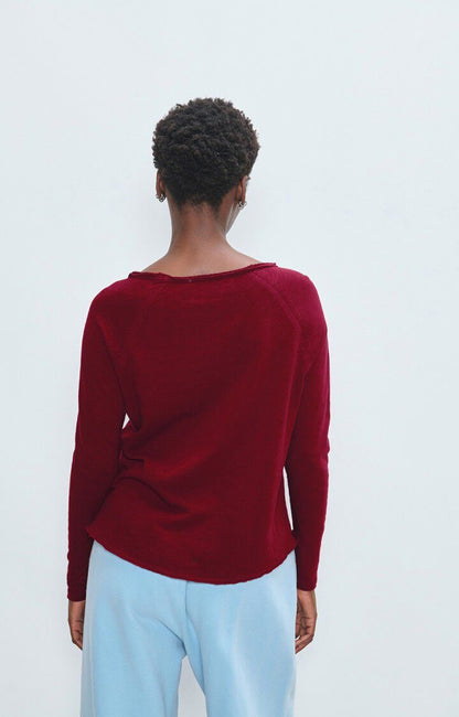 T-shirt manches longues bordeaux