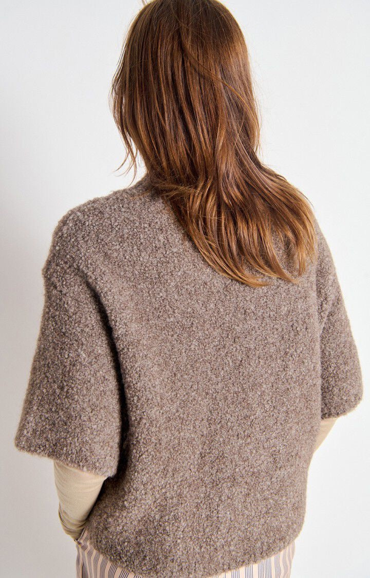 Pull manches courtes taupe