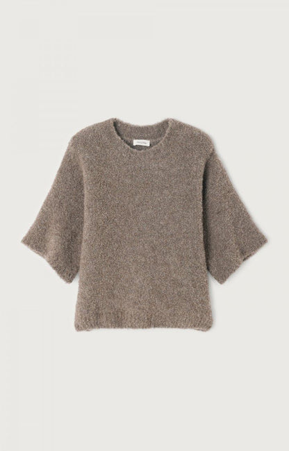 Pull manches courtes taupe