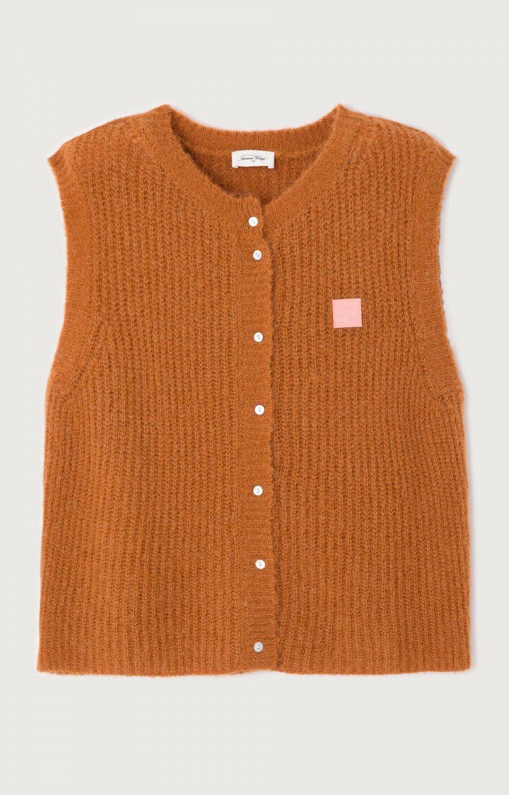 Gilet sans manches marron-orangé