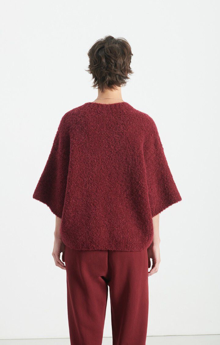 Pull manches courtes bordeaux