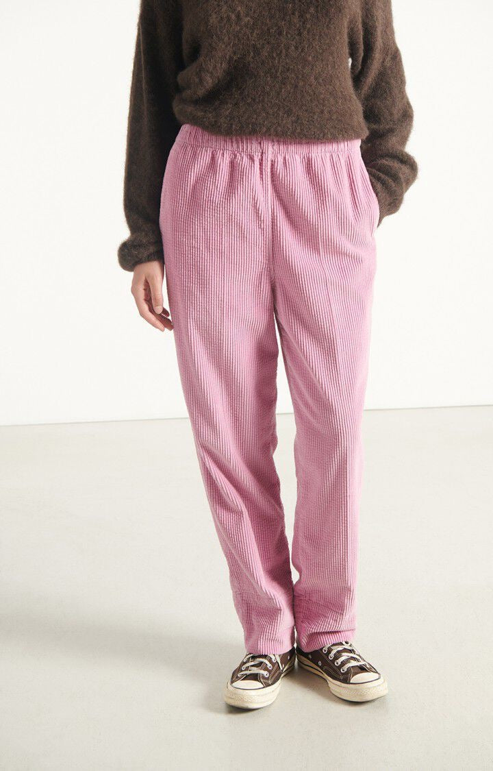 Pantalon en velours rose