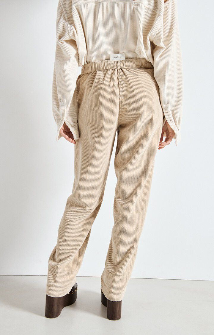 Pantalon en velour beige