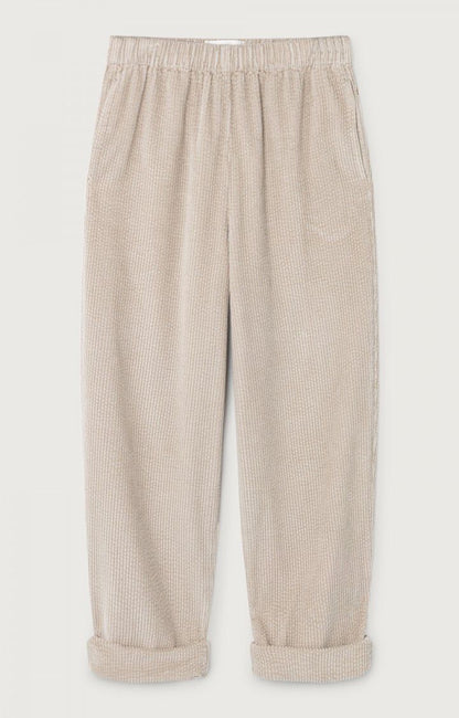 Pantalon en velour beige