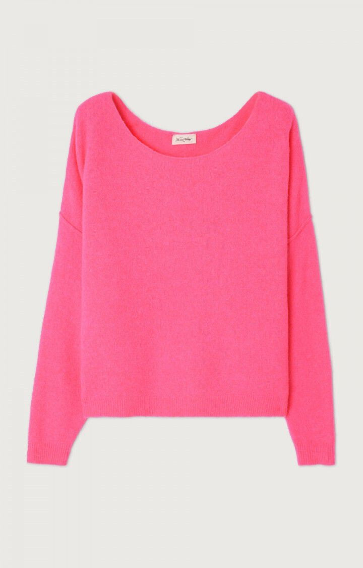 Pull manches longues rose fluo