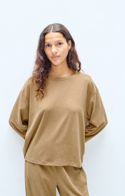 T-shirt manches longues marron